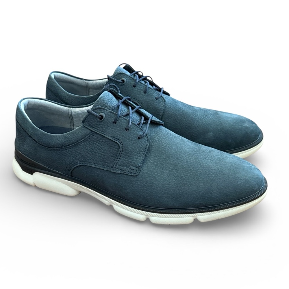 Johnston & Murphy XC4 Tanner Tie Oxford Shoe Waterproof Comfort Blue Nubuck 12M - Picture 4 of 16